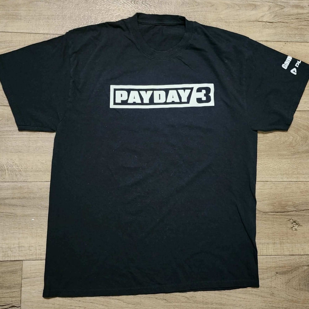 Payday 3 GameStop Promo T-Shirt Mens Black Let The Heist Begin Graphic Tee XL